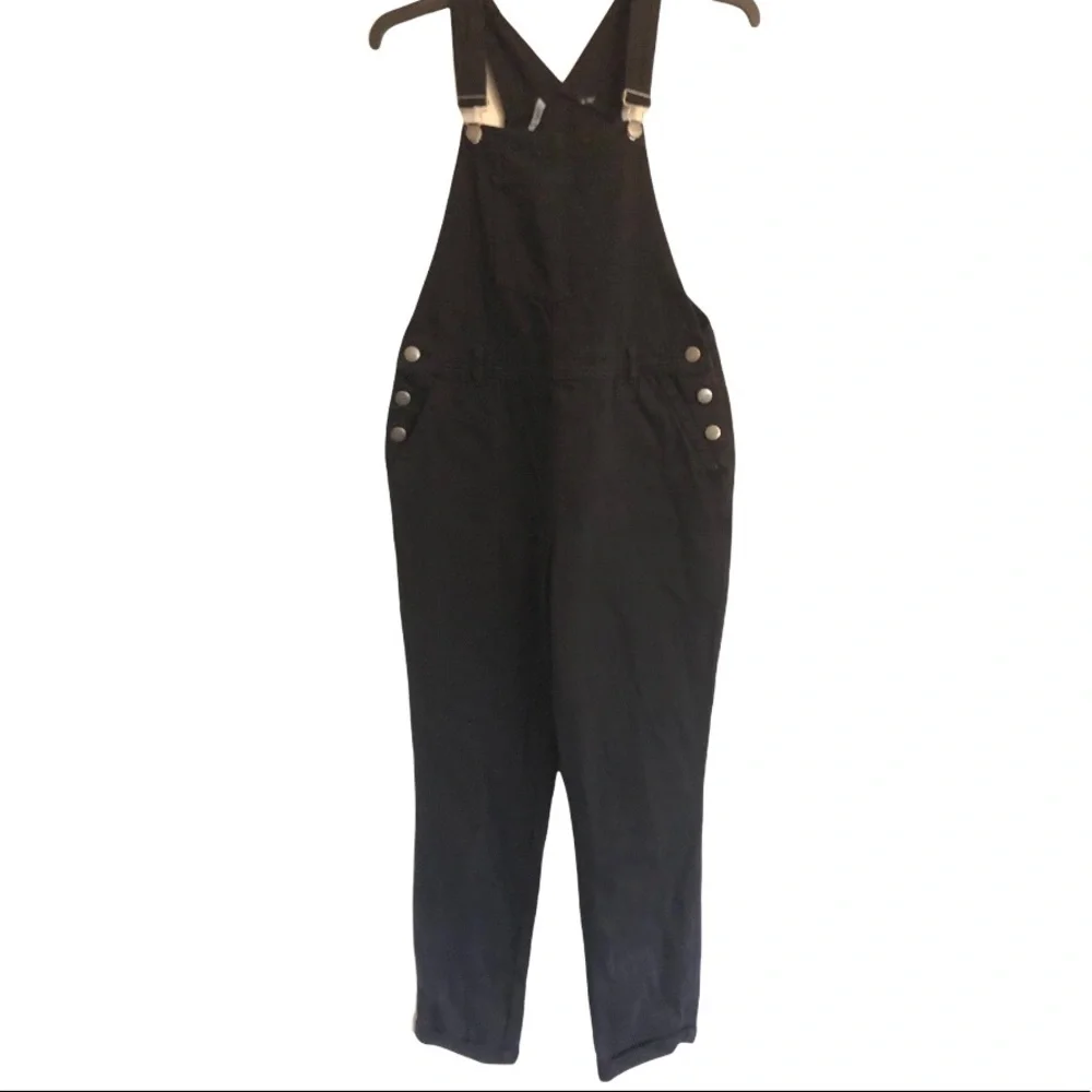 Sportsgirl Black Washed Denim Bib Overalls Sz 10 NWT - Picture 2 of 11